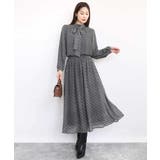 チェック柄ボウタイシフォンブラウス/洗える | MK MICHEL KLEIN | 詳細画像4