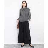 チェック柄ボウタイシフォンブラウス/洗える | MK MICHEL KLEIN | 詳細画像6