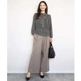 チェック柄ボウタイシフォンブラウス/洗える | MK MICHEL KLEIN | 詳細画像9