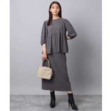 エンボス加工ペプラムブラウス/洗える | MK MICHEL KLEIN | 詳細画像7