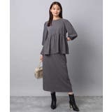 エンボス加工ペプラムブラウス/洗える | MK MICHEL KLEIN | 詳細画像8