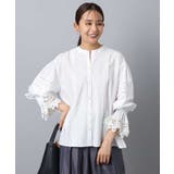 ホワイト | コットンレースブラウス/洗える | MK MICHEL KLEIN