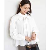 ボウタイ付きスタンドネックコットンブラウス/洗える | MK MICHEL KLEIN | 詳細画像2