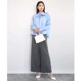 ボウタイ付きスタンドネックコットンブラウス/洗える | MK MICHEL KLEIN | 詳細画像20