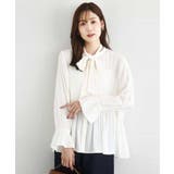 パウダーサテン ボウタイブラウス/洗える | MK MICHEL KLEIN | 詳細画像2