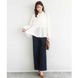 パウダーサテン ボウタイブラウス/洗える | MK MICHEL KLEIN | 詳細画像3