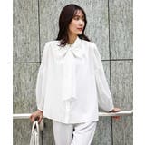 ボウ付きバンドカラーブラウス/洗える | MK MICHEL KLEIN | 詳細画像1 