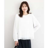 ホワイト | プリーツデザインブラウス/洗える | MK MICHEL KLEIN