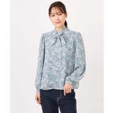 ボウタイ付き花柄シフォンブラウス/洗える | MK MICHEL KLEIN | 詳細画像17 