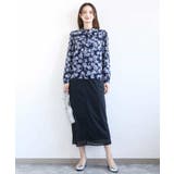 ボウタイ付き花柄シフォンブラウス/洗える | MK MICHEL KLEIN | 詳細画像6 