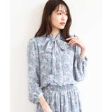 ボウタイ付き花柄シフォンブラウス/洗える | MK MICHEL KLEIN | 詳細画像9 
