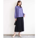 サテンフリルネックブラウス/接触冷感/UVカット/洗える | MK MICHEL KLEIN | 詳細画像3 