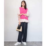 キャンディースリーブブラウス×ニットベスト ツインセット/洗える | MK MICHEL KLEIN | 詳細画像3