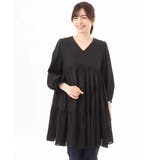 Vネックコットンシフォンチュニックブラウス/洗える | MK MICHEL KLEIN | 詳細画像17 