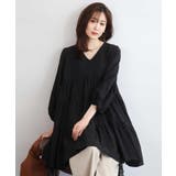 Vネックコットンシフォンチュニックブラウス/洗える | MK MICHEL KLEIN | 詳細画像2 