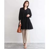 Vネックコットンシフォンチュニックブラウス/洗える | MK MICHEL KLEIN | 詳細画像3 