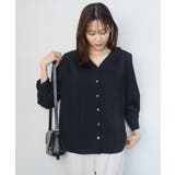 Vネックサテンブラウス/洗える | MK MICHEL KLEIN | 詳細画像2 