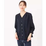 Vネックサテンブラウス/洗える | MK MICHEL KLEIN | 詳細画像24 