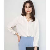 Vネックサテンブラウス/洗える | MK MICHEL KLEIN | 詳細画像6 