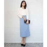 Vネックサテンブラウス/洗える | MK MICHEL KLEIN | 詳細画像7 