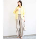 リネン混カラーシャツブラウス/接触冷感/洗える | MK MICHEL KLEIN | 詳細画像15 