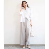 リネン混カラーシャツブラウス/接触冷感/洗える | MK MICHEL KLEIN | 詳細画像4 