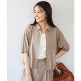 ベージュ | [接触冷感/洗える]クロップド丈シャツ | MK MICHEL KLEIN