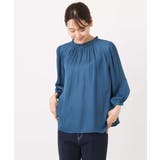 フリルギャザーネックサテンブラウス/接触冷感/洗える | MK MICHEL KLEIN | 詳細画像17