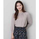 フリルギャザーネックサテンブラウス/接触冷感/洗える | MK MICHEL KLEIN | 詳細画像2