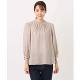 フリルギャザーネックサテンブラウス/接触冷感/洗える | MK MICHEL KLEIN | 詳細画像26