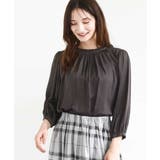 フリルギャザーネックサテンブラウス/接触冷感/洗える | MK MICHEL KLEIN | 詳細画像6