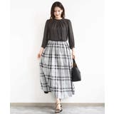 フリルギャザーネックサテンブラウス/接触冷感/洗える | MK MICHEL KLEIN | 詳細画像7