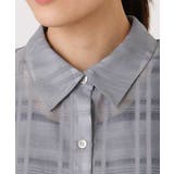 シアードビーチェックシャツブラウス/洗える | MK MICHEL KLEIN | 詳細画像14