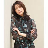 [洗える]水彩花柄シフォンブラウス | MK MICHEL KLEIN | 詳細画像4 
