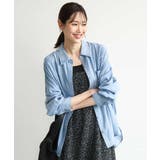 ライトブルー | [洗える]2.5ozデニムシャツブラウス | MK MICHEL KLEIN