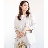 リネンライク ダブルブレストジャケット/洗える | MK MICHEL KLEIN | 詳細画像1 