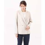 リネンライク ダブルブレストジャケット/洗える | MK MICHEL KLEIN | 詳細画像24 