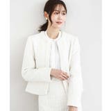 ノーカラーファンシーツイードジャケット/セットアップ対応/洗える | MK MICHEL KLEIN | 詳細画像1 