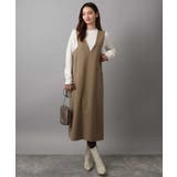 ウールライクVネックジャンパースカート/洗える | MK MICHEL KLEIN | 詳細画像1