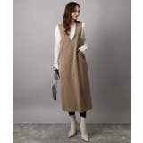 ウールライクVネックジャンパースカート/洗える | MK MICHEL KLEIN | 詳細画像3