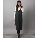 ダークグレー | ウールライクVネックジャンパースカート/洗える | MK MICHEL KLEIN