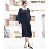 レース衿付きサックワンピース/防シワ/洗える | MK MICHEL KLEIN | 詳細画像2 