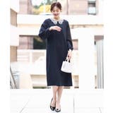 レース衿付きサックワンピース/防シワ/洗える | MK MICHEL KLEIN | 詳細画像3 