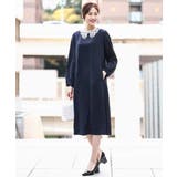 レース衿付きサックワンピース/防シワ/洗える | MK MICHEL KLEIN | 詳細画像4 