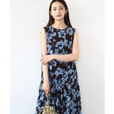 ブラウン | 花柄ティアードワンピース/洗える | MK MICHEL KLEIN