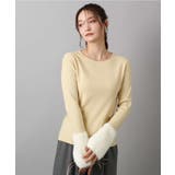 ライトイエロー | フェザー切替えコンパクトリブニット/洗える | MK MICHEL KLEIN