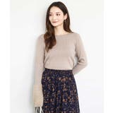 ベージュ | フェザー切替えコンパクトリブニット/洗える | MK MICHEL KLEIN