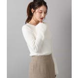 ホワイト | フェザー切替えコンパクトリブニット/洗える | MK MICHEL KLEIN