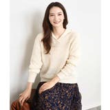 透かし編みニットフーディープルオーバー/洗える | MK MICHEL KLEIN | 詳細画像2 