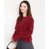 レッド | モールヤーンボートネックニット/洗える | MK MICHEL KLEIN